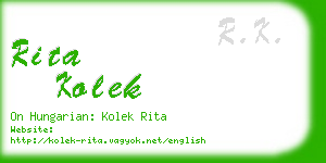 rita kolek business card